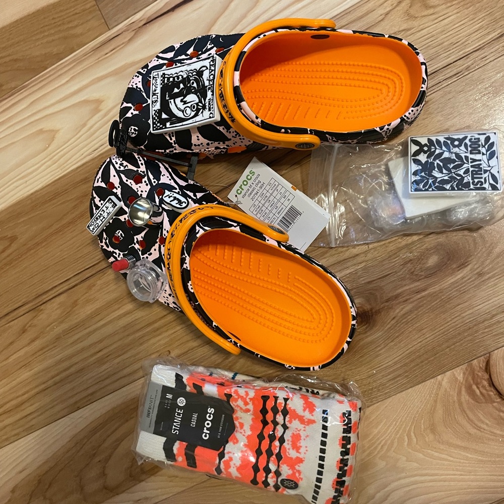 B.Thom Stevenson x CROCS Collab with matching Stance socks! ALL NWT M 7 / W 9